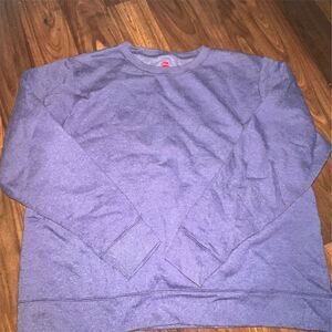 Hanes Unisex XL Purple Crewneck Sweatshirt Long Sleeve Casual Eco-Friendly